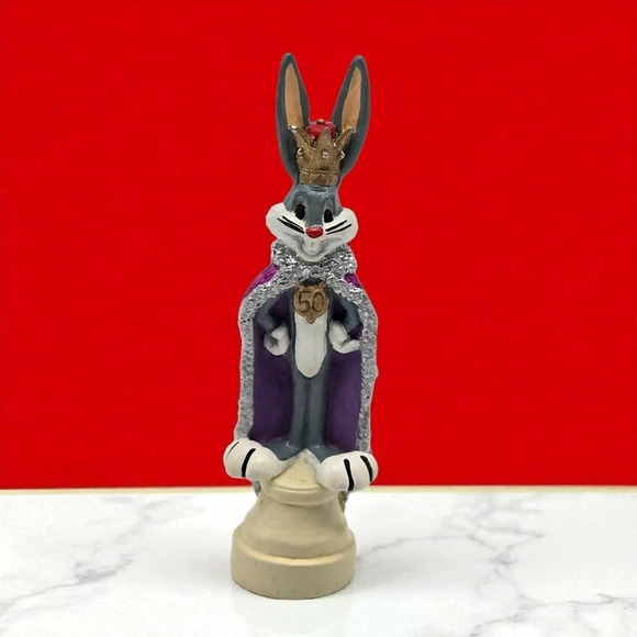 Rare Looney Tunes 1989 Warner Bros Saratoga Mint VTG Bugs Bunny King Chess Piece - Picture 11 of 11